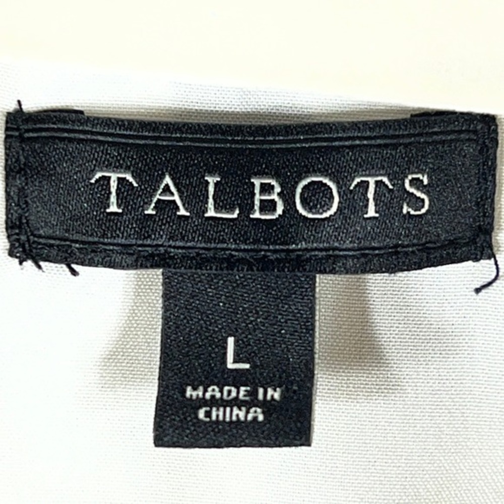 Talbots Floral Sheer-Overlay Blouse Large Cream Black‎ Ruffle Sleeve V-Neck Top - Picture 3 of 10